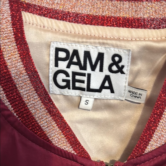 Palm Angels Red and Cream Varsity Jacket - Picture 3 of 3